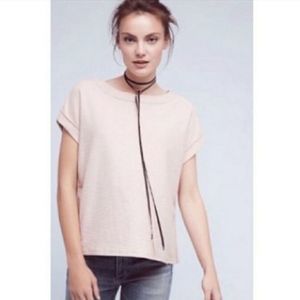 Anthropologie Postmark Pink Metallic Lumi Shimmer Oversized Short Sleeve…